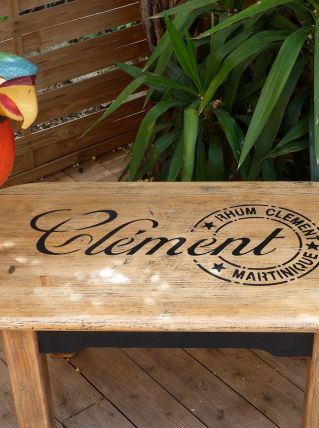 Table basse en bois massif style industriel rhum Clément