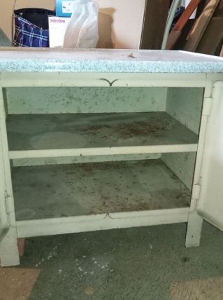 placard tôle émaillée bleue et blanche