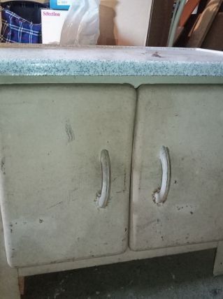 placard tôle émaillée bleue et blanche