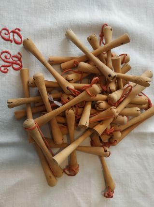 Bigoudis vintage en bois 