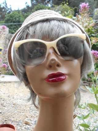LUNETTES DE SOLEIL JEAN LEMPEREUR BLANC NEUF RETRO VINTAGE 