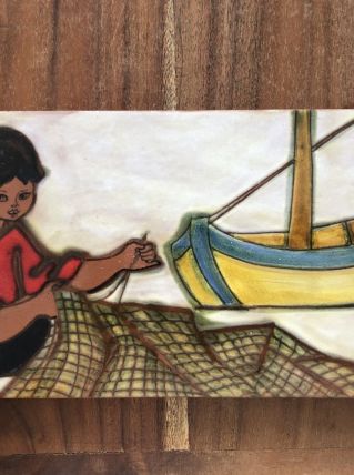 Plaque émaillée signée Maria Lluis