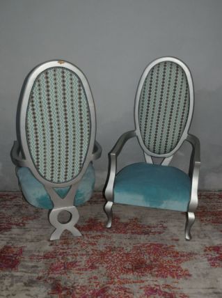 2 fauteuils de style Louis XV
