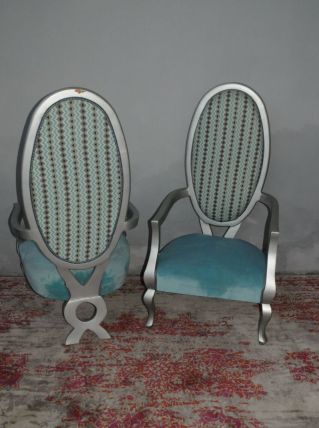 2 fauteuils de style Louis XV