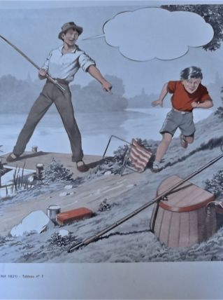 Affiche scolaire le language spontané 7-8 1973 éditions mdi