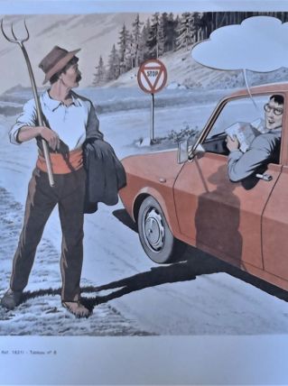 Affiche scolaire le language spontané 7-8 1973 éditions mdi