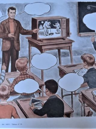 Affiche scolaire le language spontané 13-14 1973 édition mdi