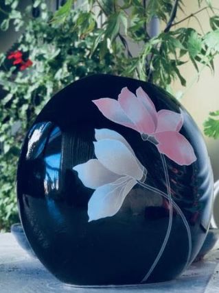 Vase japonais motifs fleurs 