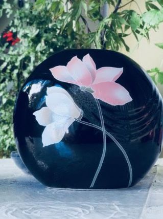 Vase japonais motifs fleurs 