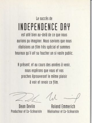 carte Independence Day hologramme