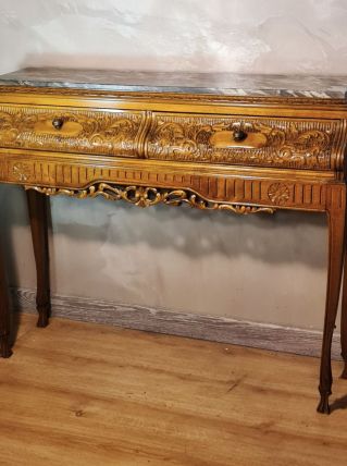  console style  art nouveau  a 2 tiroirs,  vintage,  ebenist