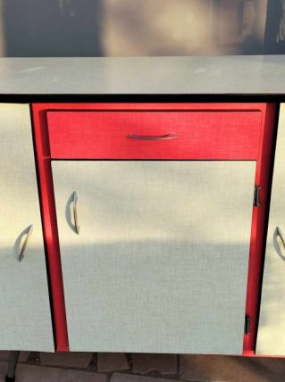 buffet bas formica rouge et beige  année 50/60