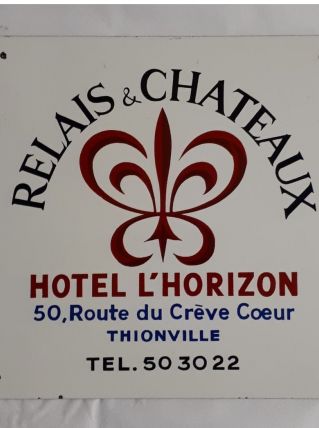 Plaque émaillée "Relais &amp; Châteaux " 1960 1970