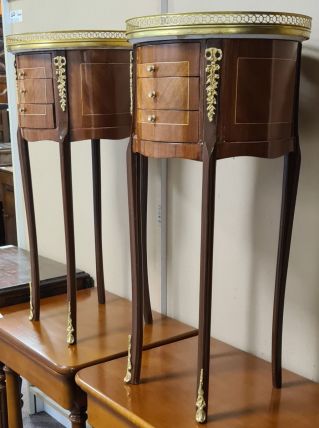 Chiffonnière -chevet  Écritoire Noyer marqueterie - Style Lo