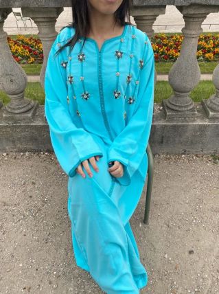 Caftan (jellaba ) à strass en crépe