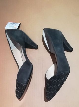 935* ZARA - magnifiques escarpins gris strass (38)