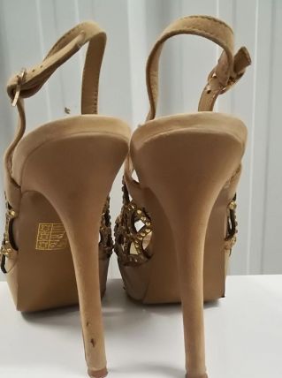 879* Lola CRUZ luxe sexy sandales brunes cuir (39)