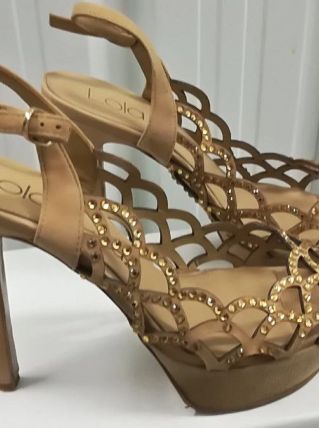879* Lola CRUZ luxe sexy sandales brunes cuir (39)