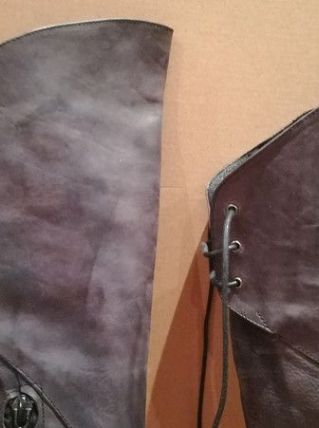 23B* jolies bottes cuissardes marron Tout Cuir Cecil (38)