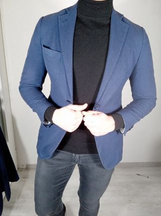 Belle veste costume homme marine à motifs taille 48(46)