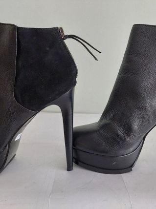 210C* Topshop sexy boots noirs cuir (41)