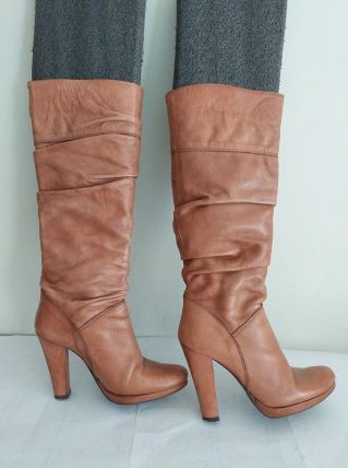 212C* OVYE jolies bottes marron en cuir (37)