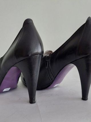 200C* Milano - magnifiques escarpins noirs tt cuir (41)