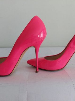 203C* Casadei - sexy escarpins roses cuir high heel (36)