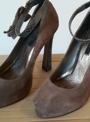 983* River Island - sexy escarpins taupe cuir (40)