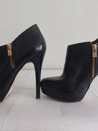 159C* Michaël KORS sexy shoes noirs cuir (38,5)