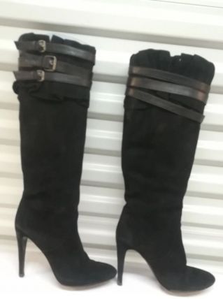 266B* The Seller -sexy bottes noires tout cuir (40)