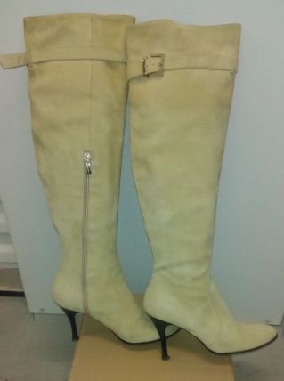 sexy bottes/cuissardes beiges total cuir (37)