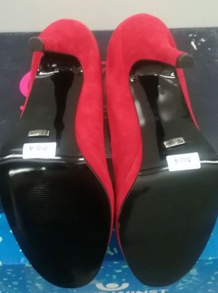 222A* Buffalo London - escarpins rouges suède (39)