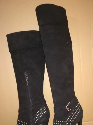 40B* Varese - sexy bottes ou cuissardes noires CUIR (37)