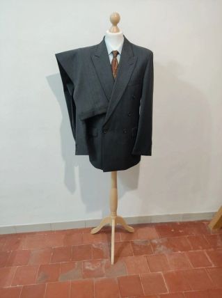 Original costume croisé pinstripe en laine