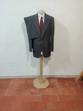 Fabuleux costume gris vert en laine