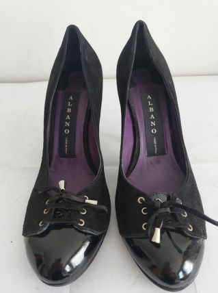 165C* Albano - magnifiques escarpins noirs tout cuir (40)