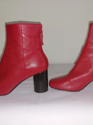 150C* Sandro - superbes boots rouges full cuir (40)