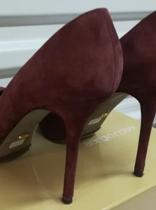 Sergio Rossi - escarpins luxe bordeaux tout cuir (38,5)