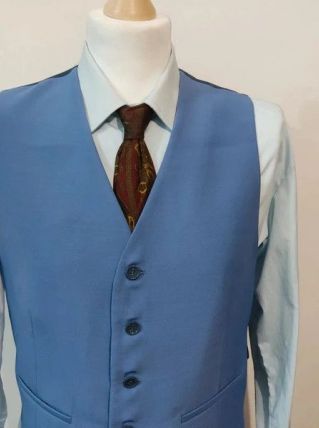 Super gilet bleu en laine mélangé