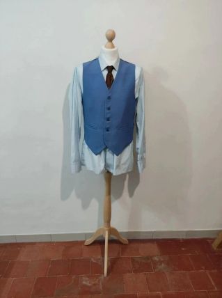 Super gilet bleu en laine mélangé