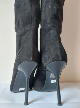 799B* Giampaolo Viozzi sexy bottes hautes noires CUIR (40)