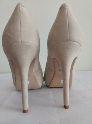 142C* Buffalo London - sexy escarpins beige cuir (39)