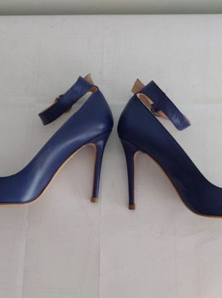 84C* Venezia - sexy escarpins bleus tout cuir (38)