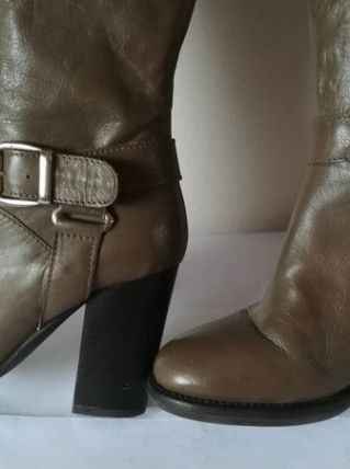 jmagnifiques bottes couleur taupe cuir (37)