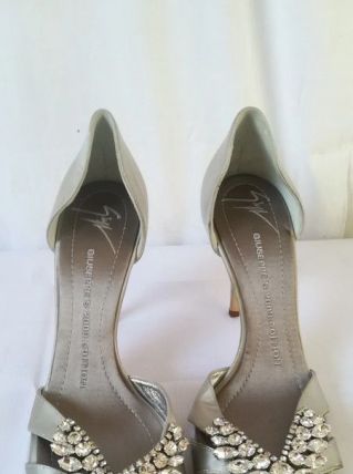 465B* Giuseppe Zanotti - sexy sandales argent cuir (38,5)