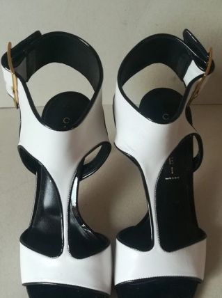 Casadei - sexy sandales de luxe black &amp; white full cuir (39)