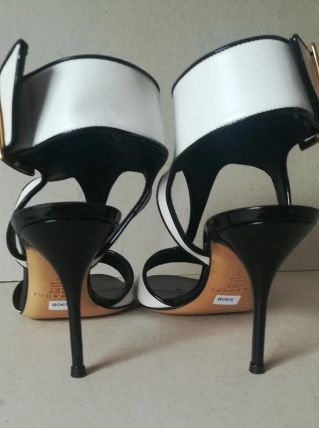Casadei - sexy sandales de luxe black &amp; white full cuir (39)