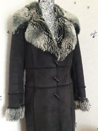 Magnifique manteau noir, très chaud et doux effet suédine
