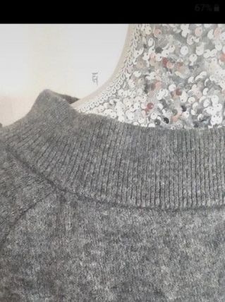 Magnifique pull court gris oversize très doux 12% de laine